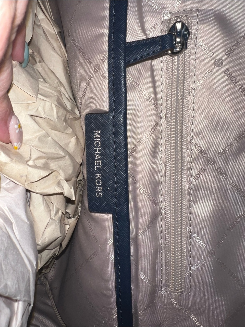 NWOT Brand New Michael Kors Navy Backpack - Picture 9 of 9